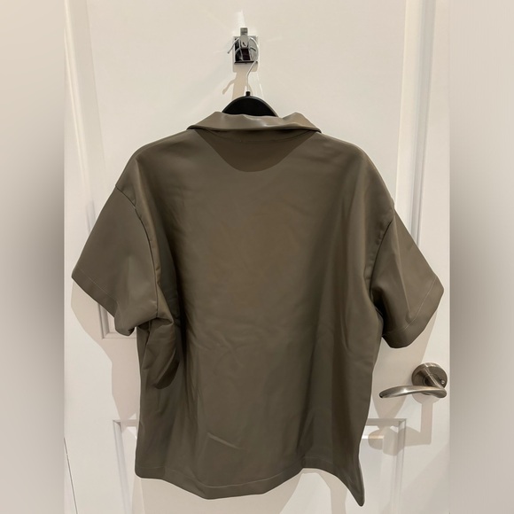 Leather Button Down Blouse - Picture 2 of 2